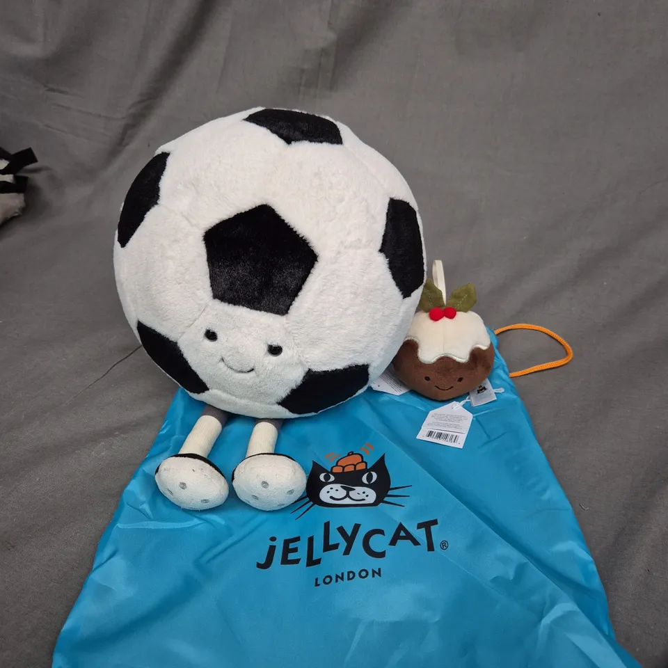 JELLYCAT LONDON FOOTBALL AND CHRISTMAS PUDDING 