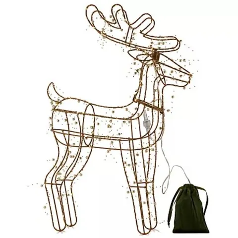 SARA BY SARA DAVIES 60CM PRE LIT BEADED REINDEER
