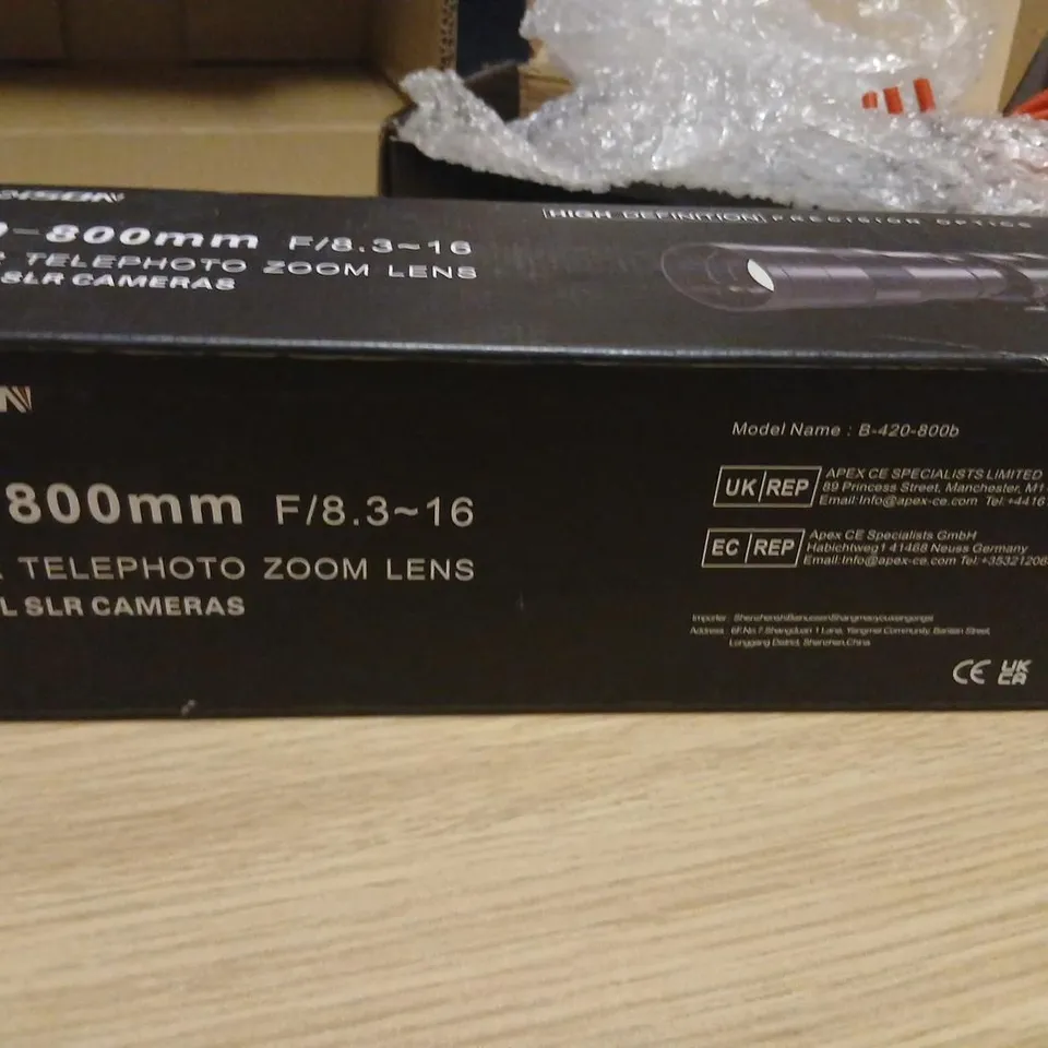 BOXED BENOISON 420-800MM F/8.3-16 SUPER TELEPHOTO ZOOM LENS FOR SLR CAMERAS