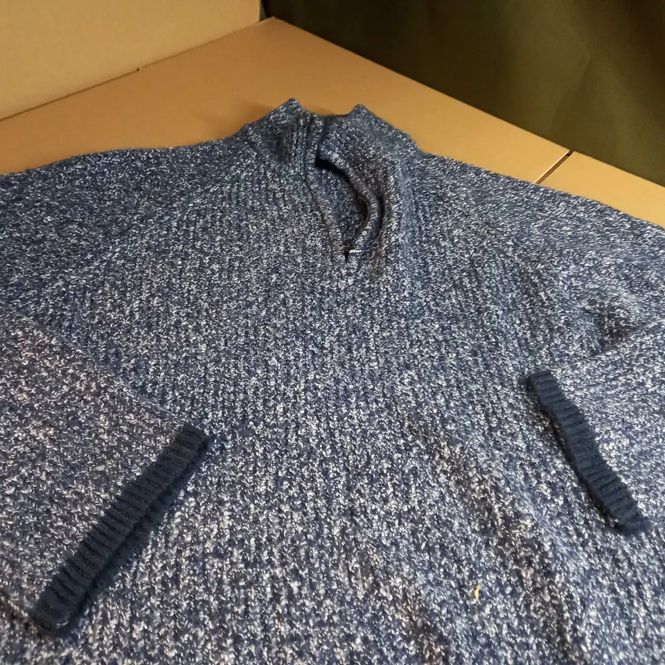M&S BLUE MARL MENS KNITTED JUMPER - XL