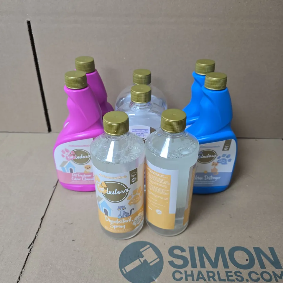 8 X FURBULOSA ITEMS TO INCLUDE PET FRESHENER, URINE DESTROYER ETC (SPRAY TOPS INCLUDED)