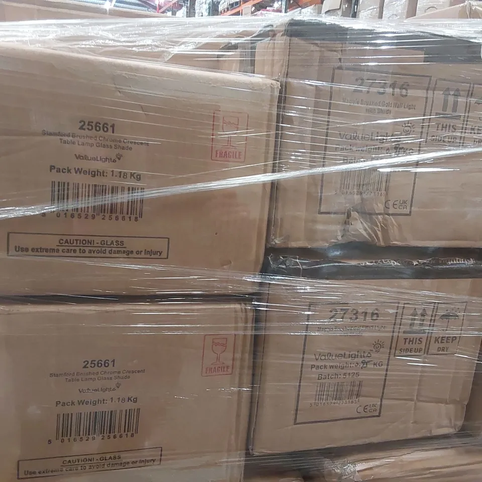 PALLET CONTAINING A VERY LARGE QUANTITY OF HOME LIGHTING PRODUCTS