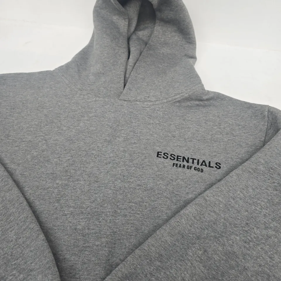 FEAR OF GOD ESSENTIALS HOODIE – GREY - SIZE M