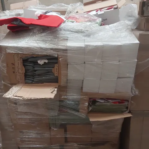 PALLET CONTAINING A VERY LARGE QUANTITY OF ASSORTED ITEMS INCLUDING: CHRISTMAS STORAGE BOXES, DECORATIONS, CANDLE ADVENT CALENDAR, SANTA SACKS ECT