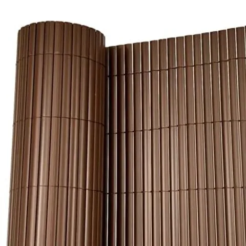 UNBOXED 1M X 3M BROWN PVC OUTDOOR GARDEN FENCING PRIVACY SCREEN ROLL