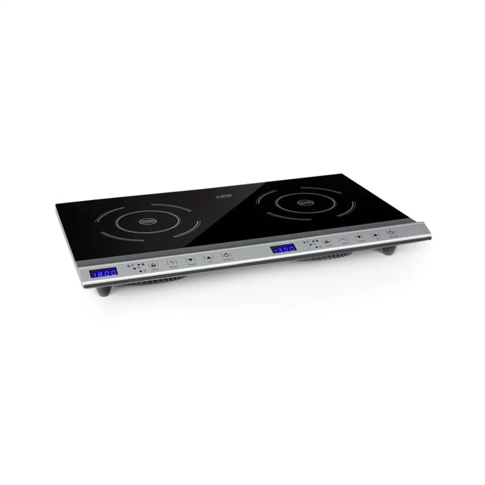 KLARSTEIN CUCINATA 3100W 2 RING PORTABLE INDUCTION HOB SILVER 