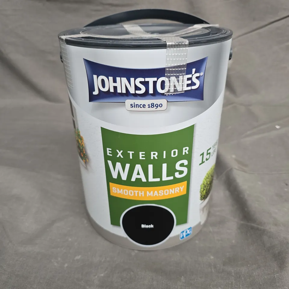 JOHNSTONE'S EXTERIOR WALLS SMOOTH MASONRY PAINT – 5 LITRE, BLACK