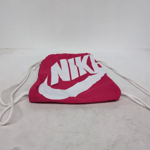 NIKE PINK DRAWSTRING BAG WITH WHITE LOGO