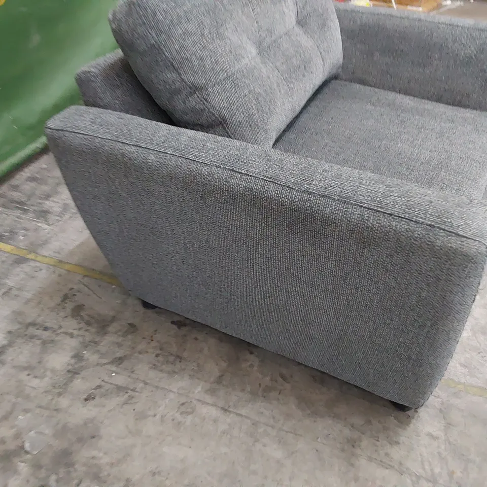 QUALITY BRITISH MADE LOUNGE Co SNUGGLER CHAIR GREY FABRIC 