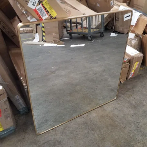BOXED METAL FRAMED WALL MOUNTED ACCENT MIRROR (1 BOX)