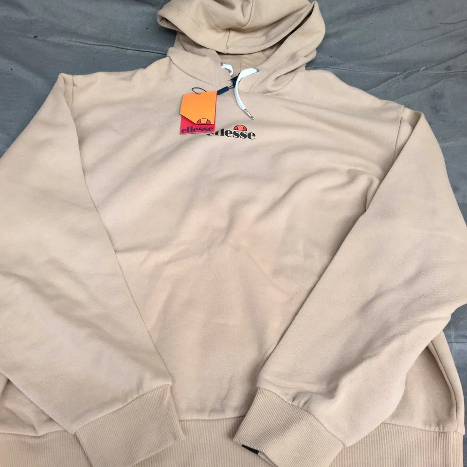 ELLESSE LONG SLEEVE HOODIE IN BEIGE - UK 16