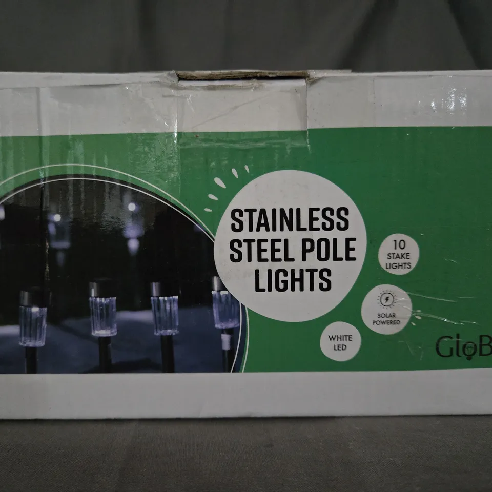 BOXED GLOBRITE STAINLESS STEEL POLE LIGHTS