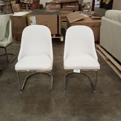 SET OF 2 RIVA DINING CHAIRS, PREMIUM FAUX LEATHER