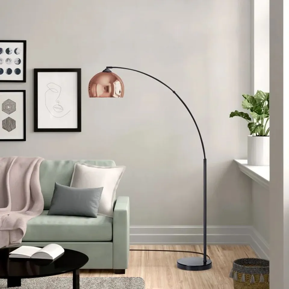 BOXED BONITE ROSE GOLD ARCHED FLOOR LAMPSHADE (1 BOX)