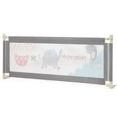 COSTWAY 175CM OXFORD FABRIC HEIGHT-ADJUSTABLE BABY BED RAIL WITH ZIPPER-GREY