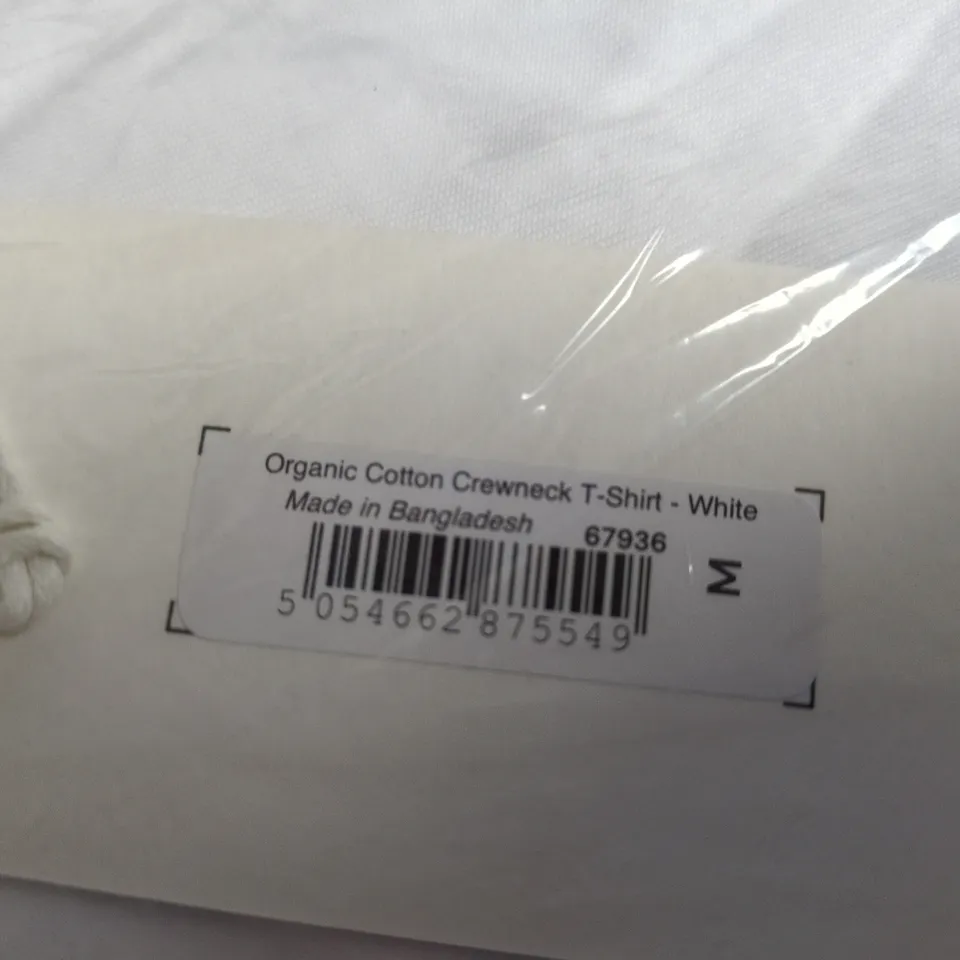 T.M. LEWIN ORGANIC COTTON CREWNECK T-SHIRT – WHITE, SIZE M