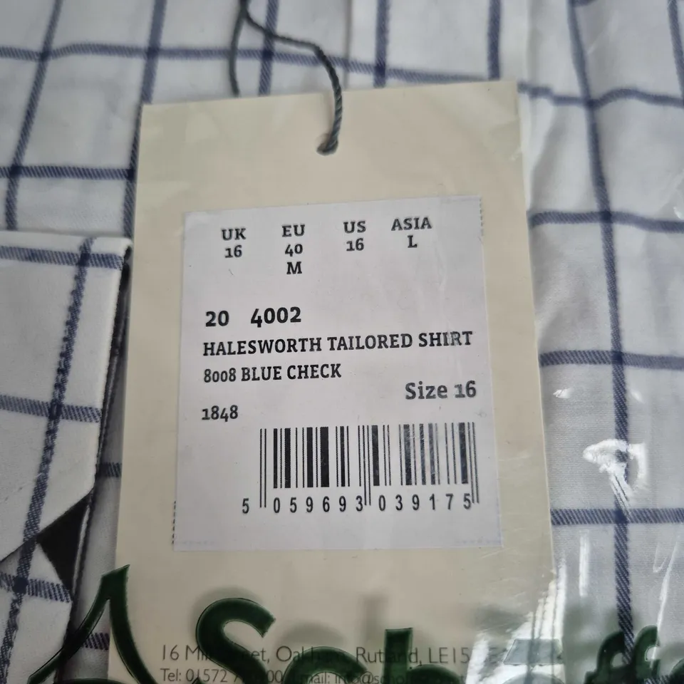 SCHÖFFEL HALESWORTH TAILORED SHIRT – BLUE CHECK, MEN'S UK 16