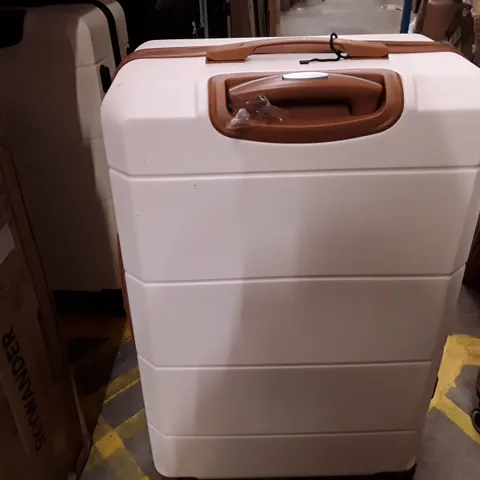 UNBOXED KEPLIN LUGG BIG SIZE TRAVEL LUGGAGE WITH WHEELS SECURE LOCK SYSTEM WHITE COLOUR