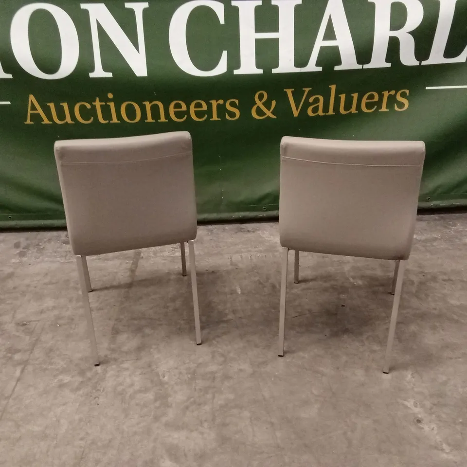 SET OF 2 QUALITY DESIGNER AUDREY DINING CHAIRS, PU LEATHER