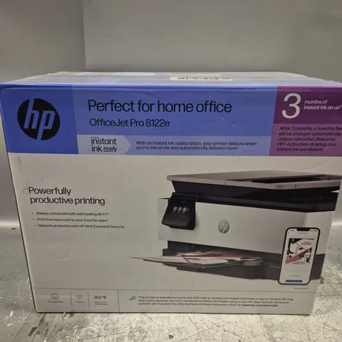 BOXED HP OFFICE JET PRO 8122E PRINTER IN BLACK 