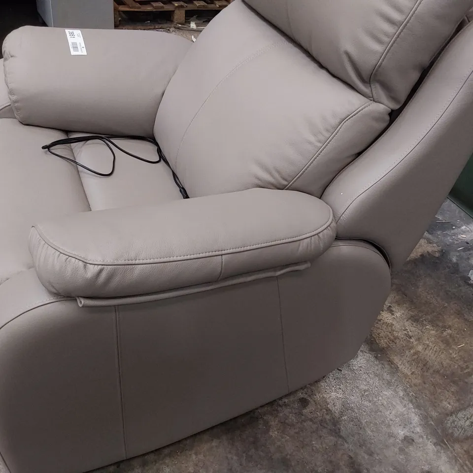 QUALITY BRITISH DESIGNER G PLAN KINGSBURY POWER RECLINING EASY CHAIR OXFORD MUSHROOM LEATHER 
