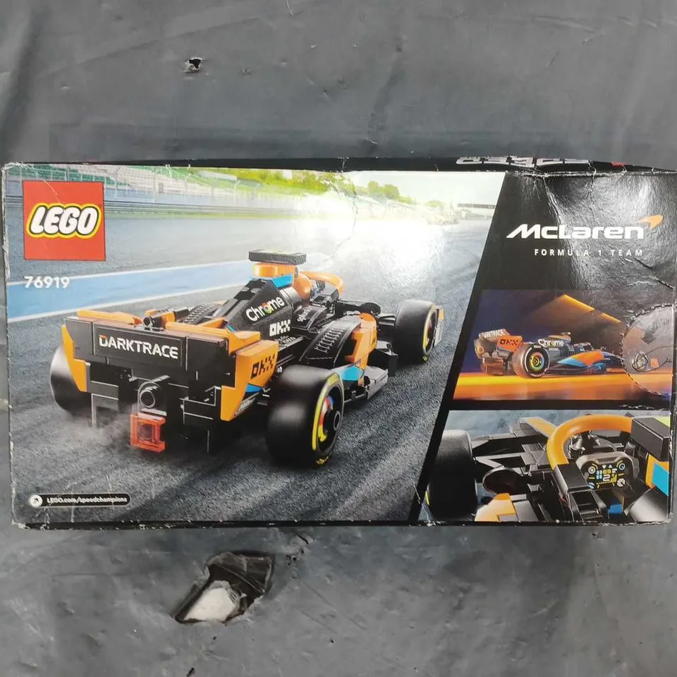 BOXED LEGO SPEED CHAMPION 2023 MCLAREN F1 RACE CAR - 76919