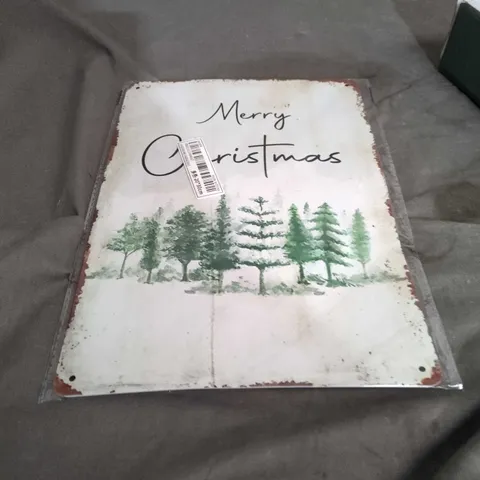 BOX OF APPROXIMATELY 20 ASSORTED HOUSEHOLD ITEMS INCLUDING MERRY CHRISTMAS SIGN , SKETCH PAD AND COMPOST THERMOMETER