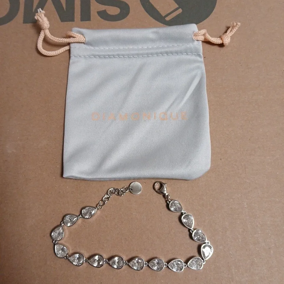 DIAMONIQUE SIMULATED DIAMOND TEARDROP BRACELET