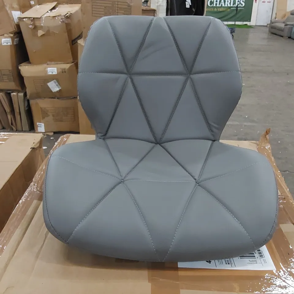 BOXED FAUX LEATHER GRAY BAR STOOLS (1 BOX)