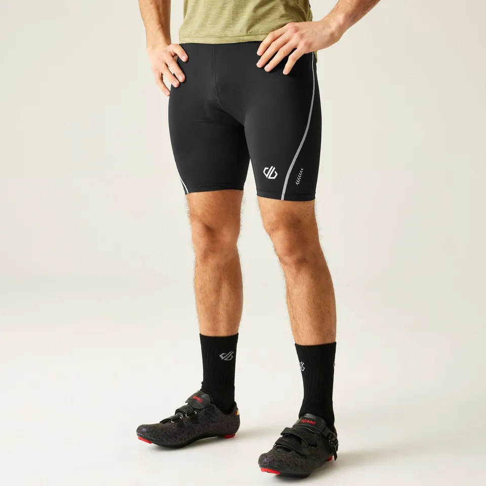 BRAND NEW MEN'S BOLD REFLECTIVE CYCLING SHORTS IN BLACK & WHITE SIZE XXL
