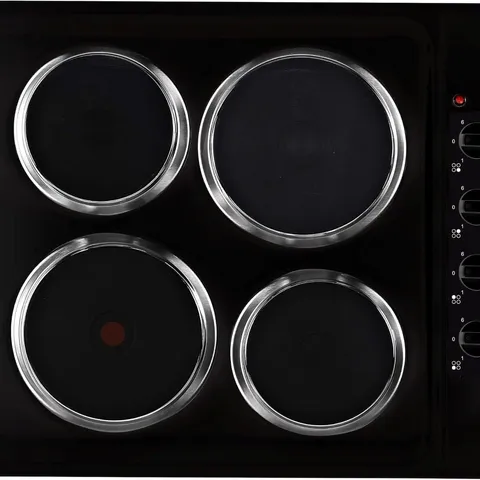 BOXED COOKOLOGY SEP602BK 60CM BUILT-IN SOLID PLATE HOB 4 ZONE – BLACK
