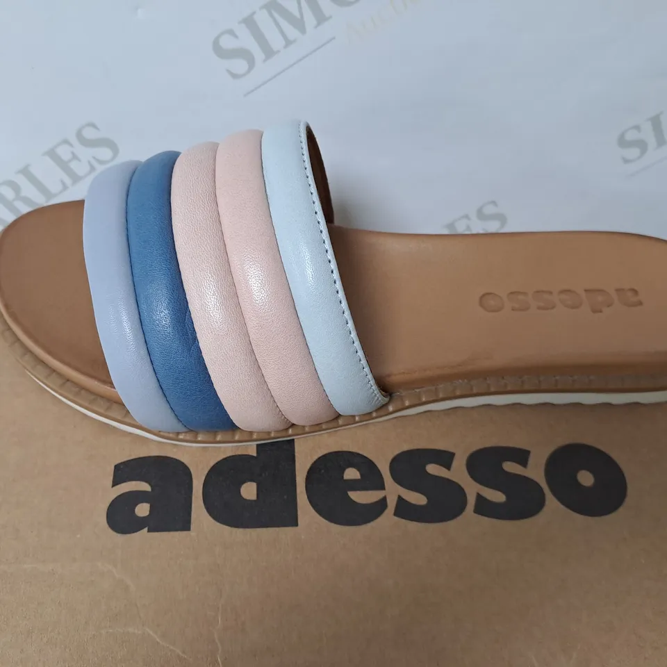 BOXED ADESSO MULTI COLOURED OPEN TOE SANDAL SIZE 5