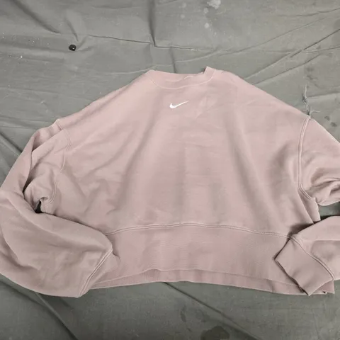NIKE SWEATSHIRT – PINK/MAUVE WITH SWOOSH LOGO - SMALL