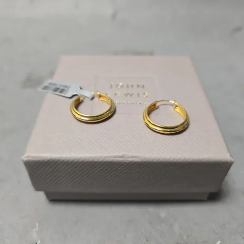 BOXED JOHN LEWIS GOLDEN HOOP EARRINGS 