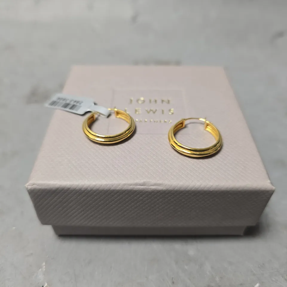BOXED JOHN LEWIS GOLDEN HOOP EARRINGS 