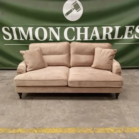 VICTORIA 3 SEATER FABRIC SOFA - MINK