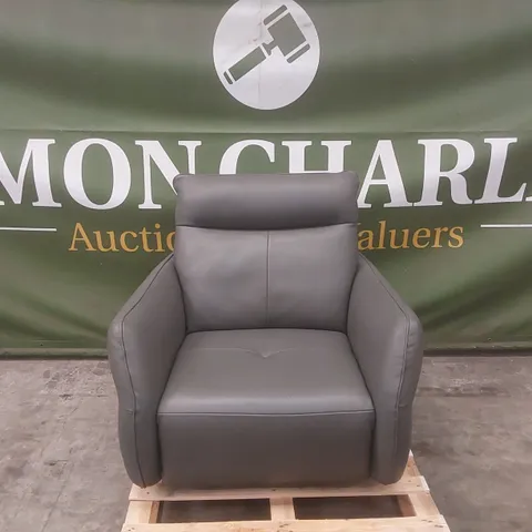 QUALITY DESIGNER ITALIAN MADE LEATHER UPHOLSTERED RIVA ELECTRIC RECLINER CHAIR