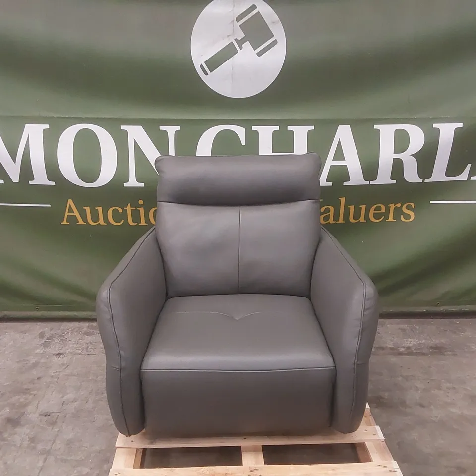 QUALITY DESIGNER ITALIAN MADE LEATHER UPHOLSTERED RIVA ELECTRIC RECLINER CHAIR