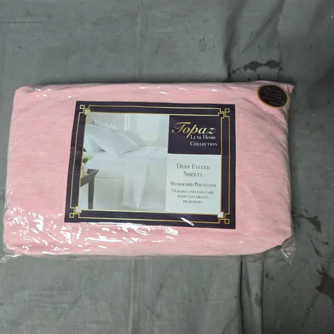 TOPAZ LUXE HOME COLLECTION DEEP FITTED SHEETS – PINK, MICROFIBER POLYESTER