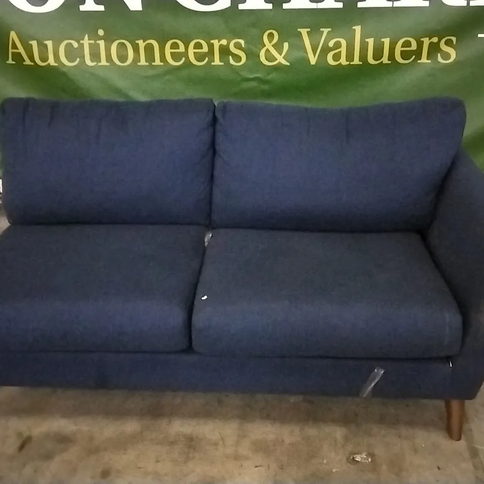 QUALITY BRITISH DESIGNER NAVY BLUE FABRIC SOFA SECTION