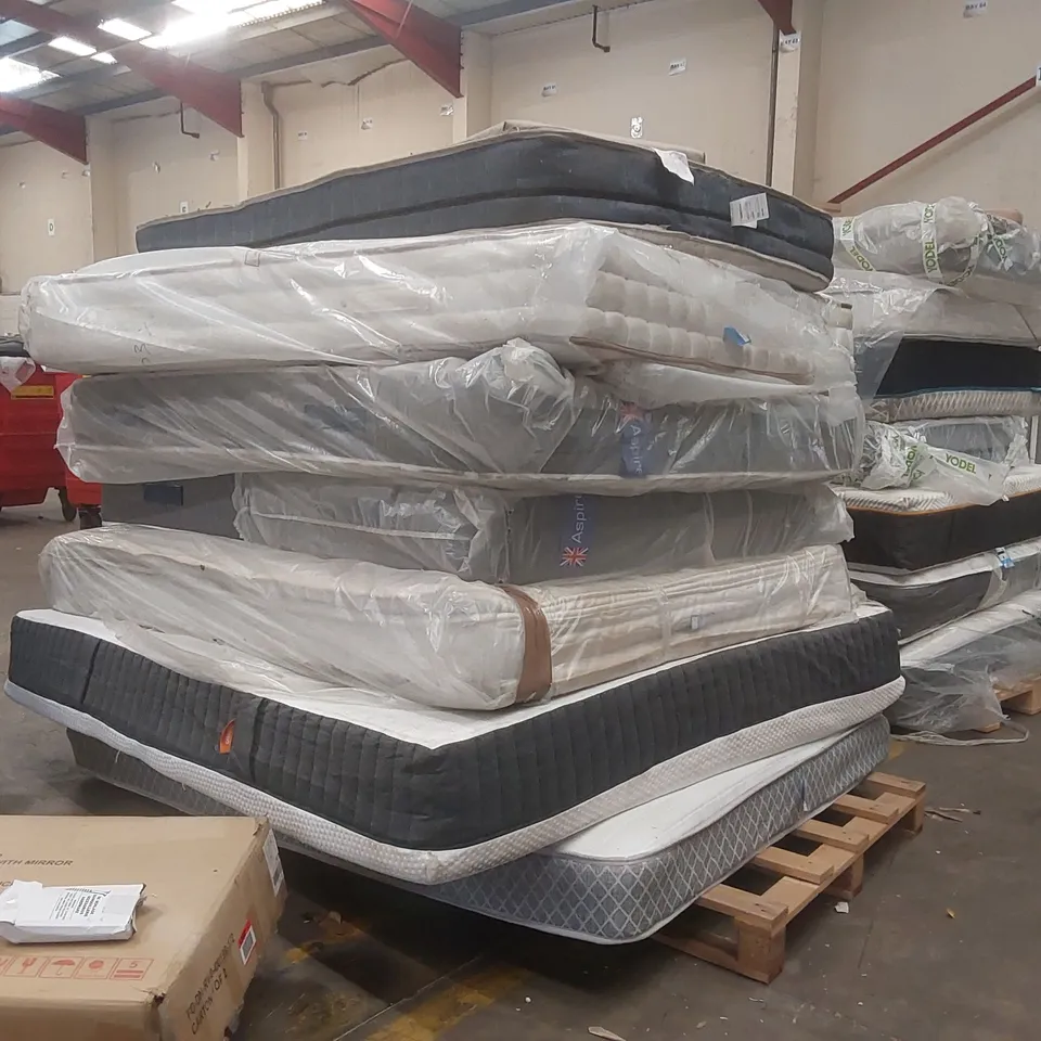 PALLET CONTAINING 7x ASSORTED UNBAGGED MATTRESSES 