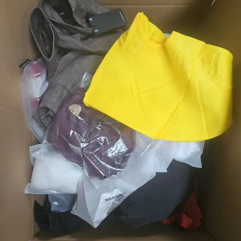 APPROXIMATELY 25 ASSORTED CLOTHING PRODUCTS IN VARIOUS STYLES & SIZES