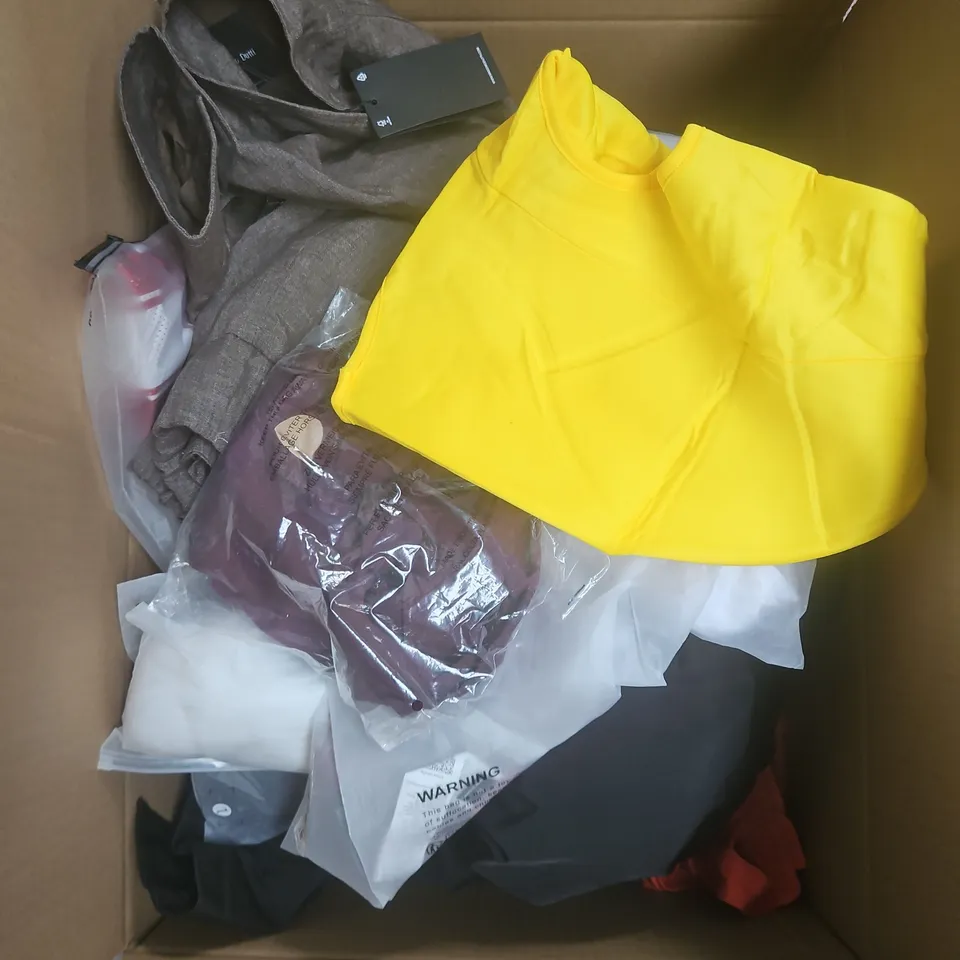 APPROXIMATELY 25 ASSORTED CLOTHING PRODUCTS IN VARIOUS STYLES & SIZES