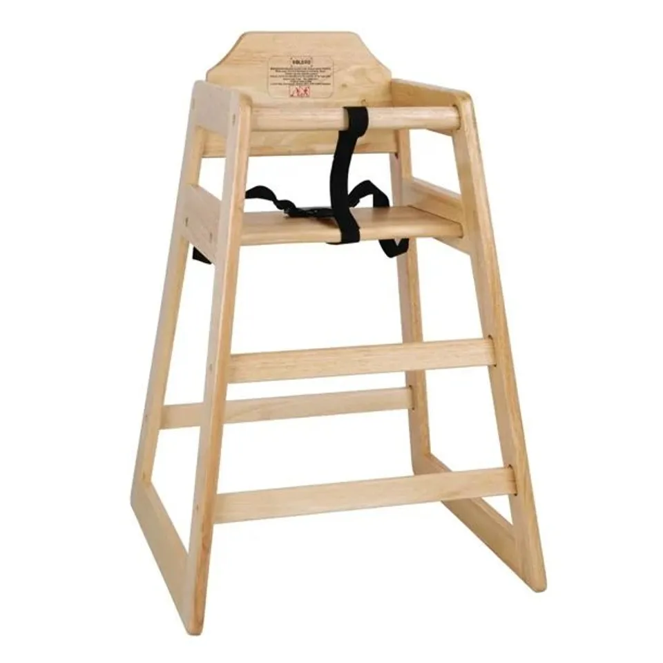 BOXED BOLERO WOODEN HIGHCHAIR NATURAL FINISH