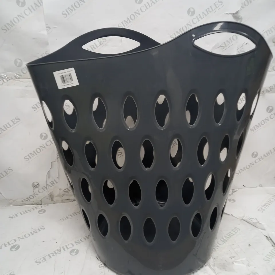 GREY PLASTIC FLEXI LAUNDRY BASKET