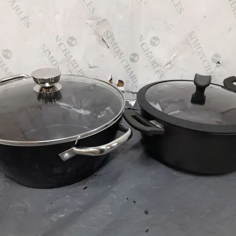2 KITCHEN POTS WITH LIDS - COLLECTION ONLY