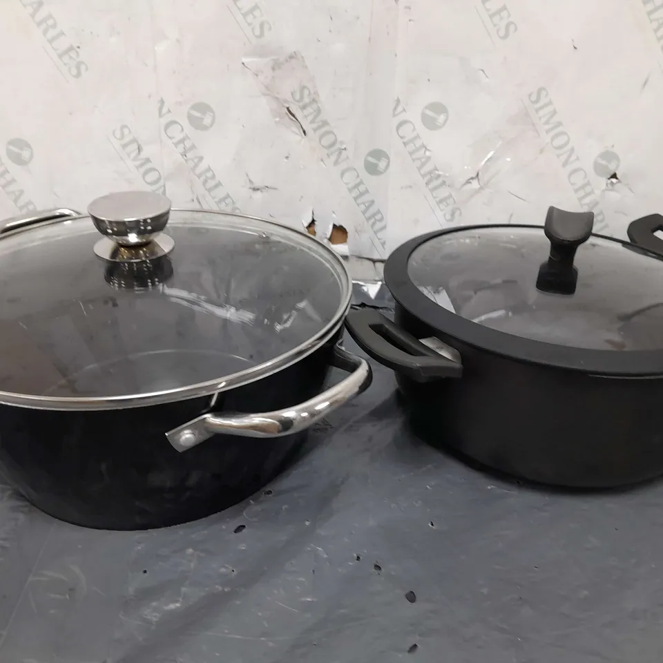 2 KITCHEN POTS WITH LIDS - COLLECTION ONLY