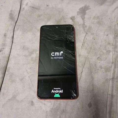 CMF BY NOTHING ANDROID PHONE. ORANGE BACK. SCREEN CRACKED