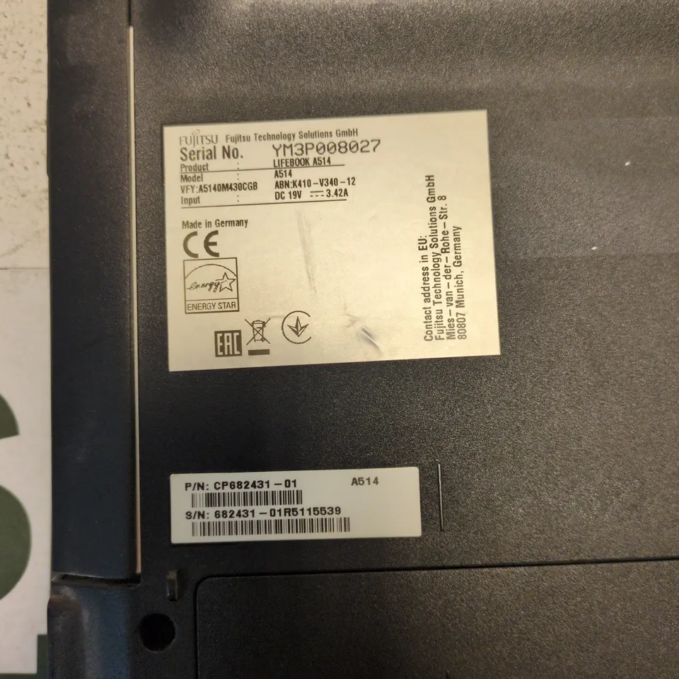 FUJITSU LIFEBOOK A514 LAPTOP – BLACK