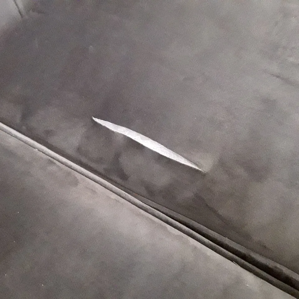 QUALITY DESIGNER AARON 3 SEATER SOFA - CHARCOAL VELVET FABRIC